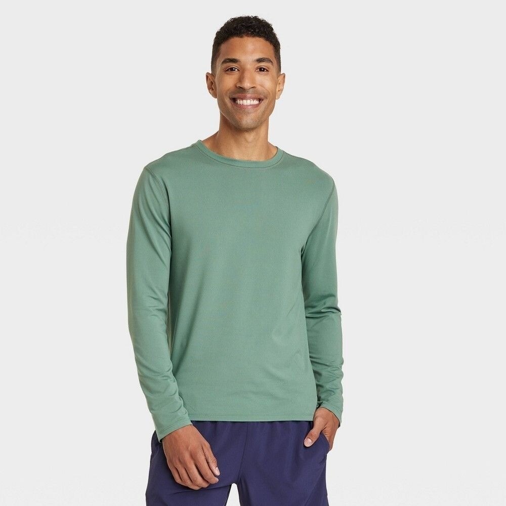 All in Motion Men's Long Sleeve Performance T-Shirt, North Green, Size XXL, NWT